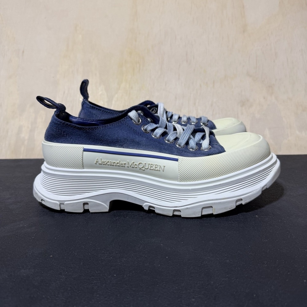 Alexander McQueen Tread Slick Sneakers Denim Blue Size 7/37